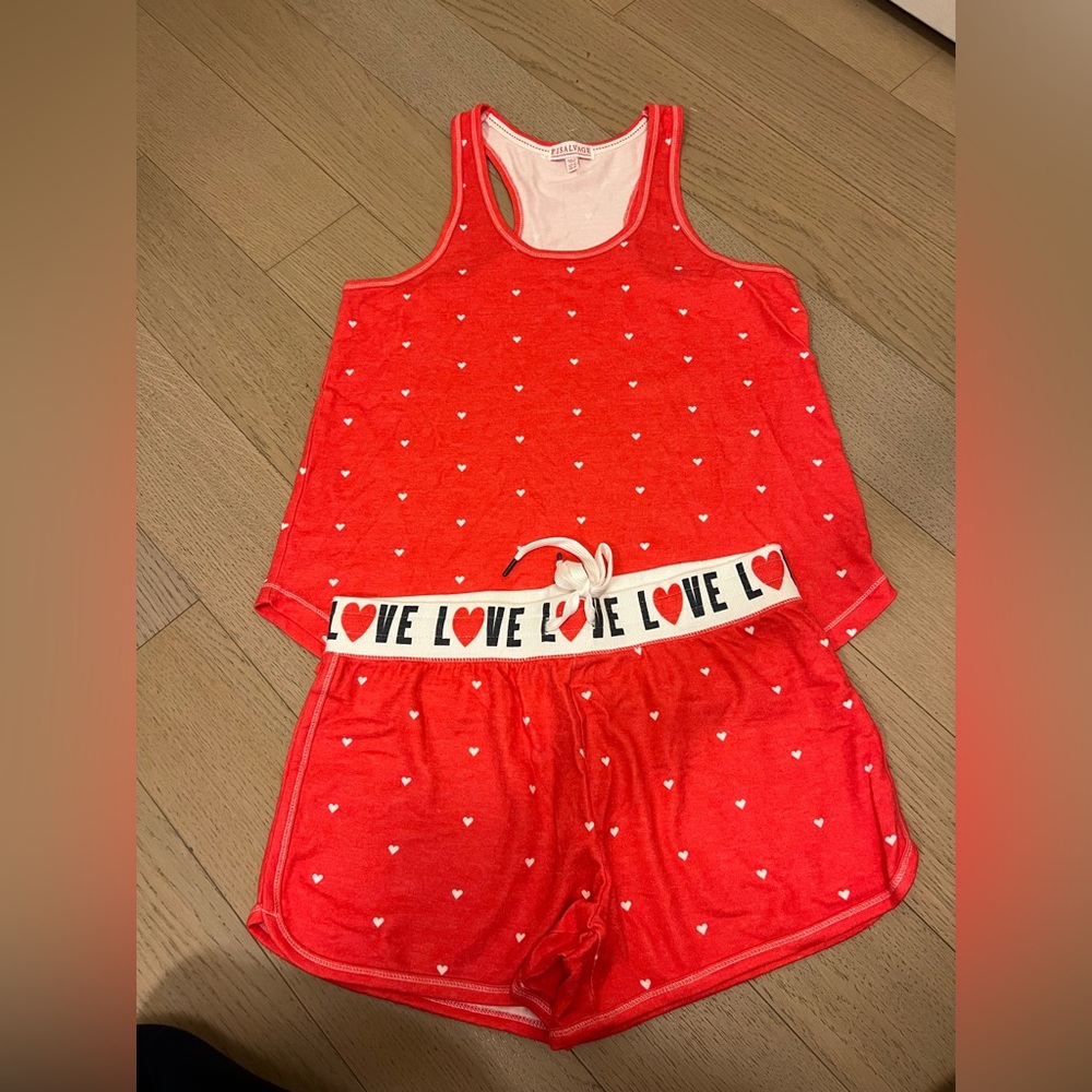 P.J. Salvage Red and White Heart Lounge Set